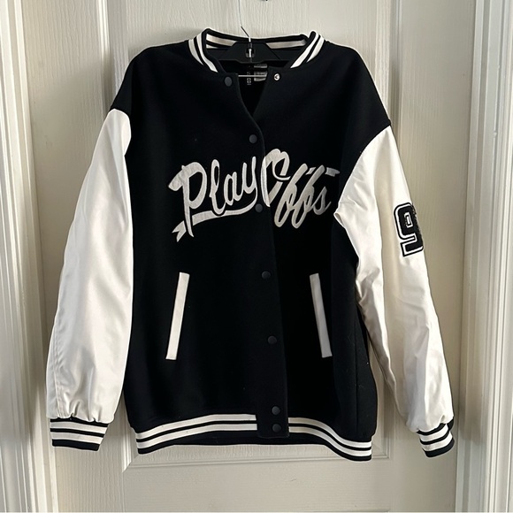 H&M Black and White Baseball Varsity Jacket - Picture 3 of 5